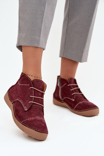   apavi  Z Przeszyciami  Artiker 57C2116 bordo krāsas 2