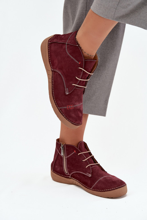 apavi  Z Przeszyciami  Artiker 57C2116 bordo krāsas   apavi  Z Przeszyciami  Artiker 57C2116 bordo krāsas