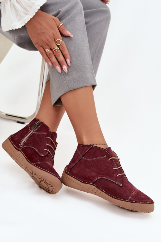 apavi  Z Przeszyciami  Artiker 57C2116 bordo krāsas   apavi  Z Przeszyciami  Artiker 57C2116 bordo krāsas