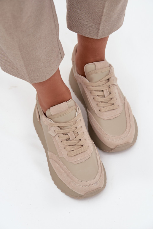    modeļa apavi  ar platformu Artiker 55C0021 smilšu krāsas