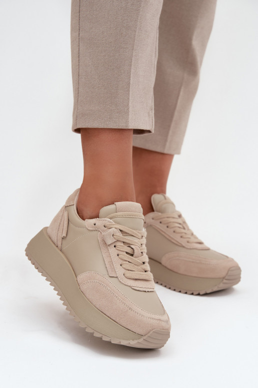    modeļa apavi  ar platformu Artiker 55C0021 smilšu krāsas