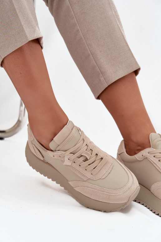    modeļa apavi  ar platformu Artiker 55C0021 smilšu krāsas