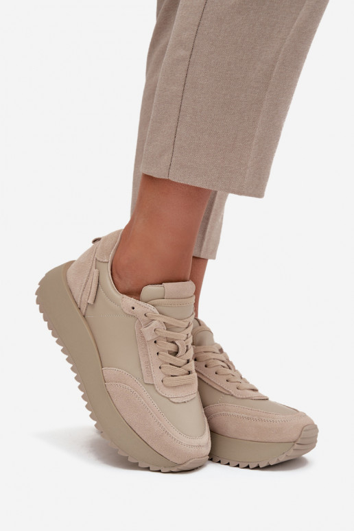    modeļa apavi  ar platformu Artiker 55C0021 smilšu krāsas