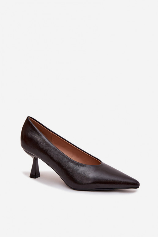 Lakuoti apavi ar plāniem papēžiem šokolādes krāsā Gavrielle Lakuoti apavi ar plāniem papēžiem šokolādes krāsā Gavrielle