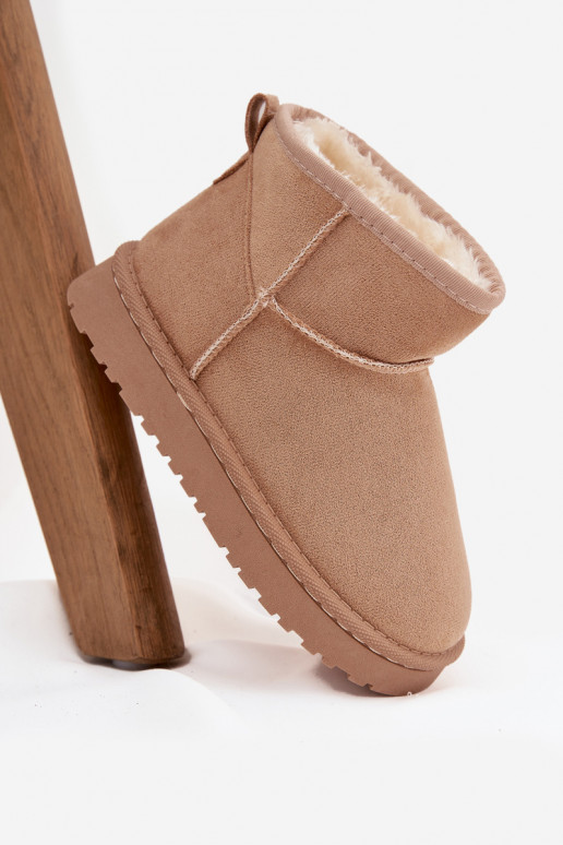 sniega apavi Bērnu apavi  siltināti ar kažokādu smilšu krāsas Mireya