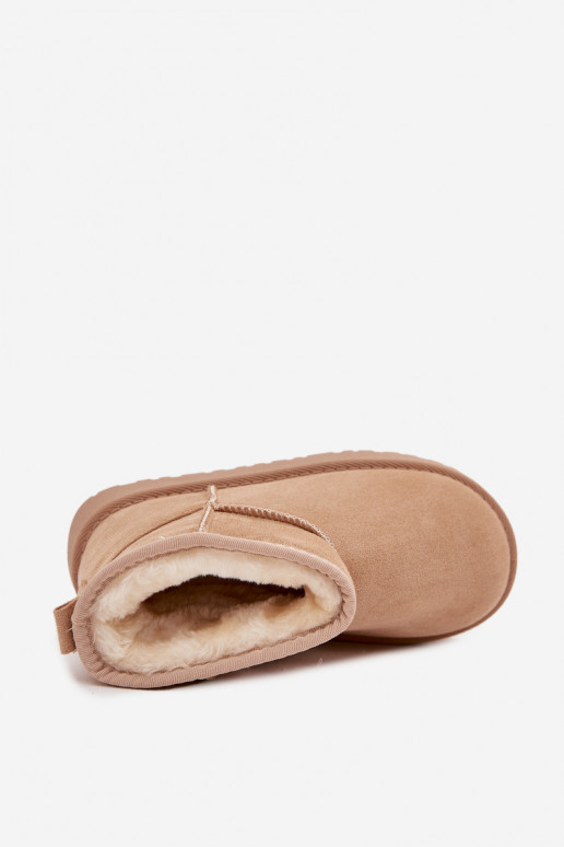 sniega apavi Bērnu apavi  siltināti ar kažokādu smilšu krāsas Mireya