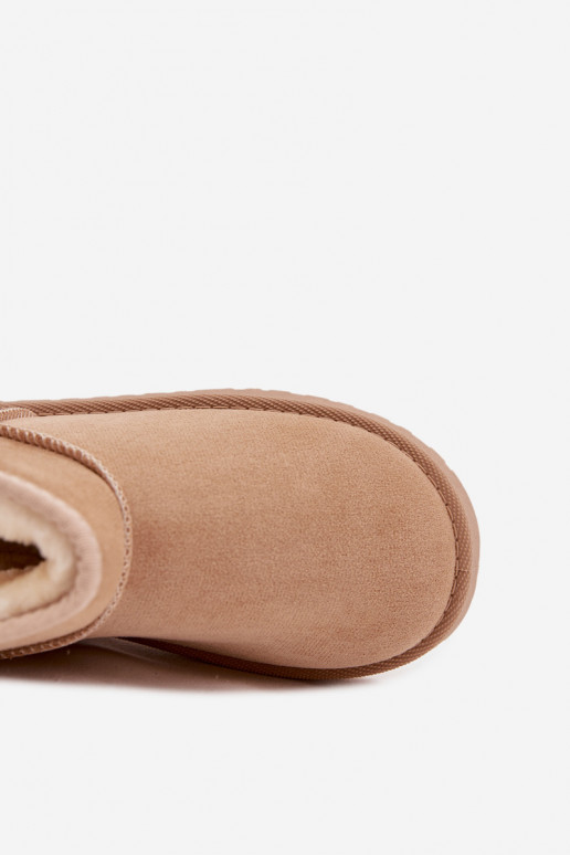 sniega apavi Bērnu apavi  siltināti ar kažokādu smilšu krāsas Mireya