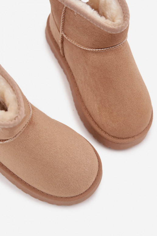 sniega apavi Bērnu apavi  siltināti ar kažokādu smilšu krāsas Mireya