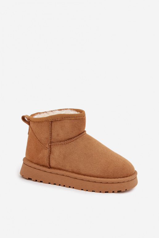 sniega apavi Bērnu apavi  siltināti ar kažokādu brūnas krāsas Mireya