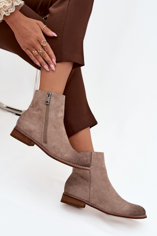 Sieviešu puszābaki ar platiem papēžiem Vinceza 39961 smilšu krāsas