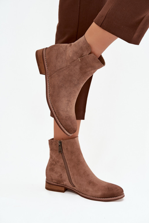 Sieviešu puszābaki ar platiem papēžiem Vinceza 39961 brūnas krāsas