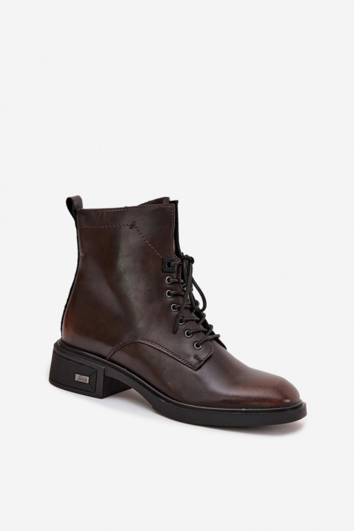 Sieviešu puszābaki Z Naturalnej Skóry  siltināti Vinceza 39955 Czekoladowe