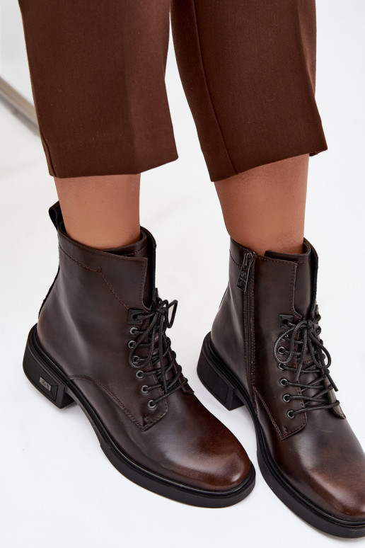 Sieviešu puszābaki Z Naturalnej Skóry  siltināti Vinceza 39955 Czekoladowe