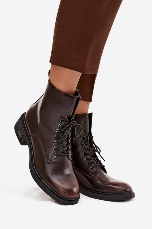 Sieviešu puszābaki Z Naturalnej Skóry  siltināti Vinceza 39955 Czekoladowe