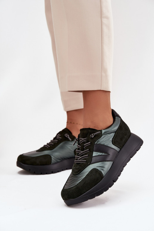  modeļa apavi  ar platformu Vinceza 58561 haki krāsas