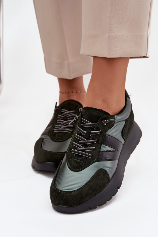  modeļa apavi  ar platformu Vinceza 58561 haki krāsas