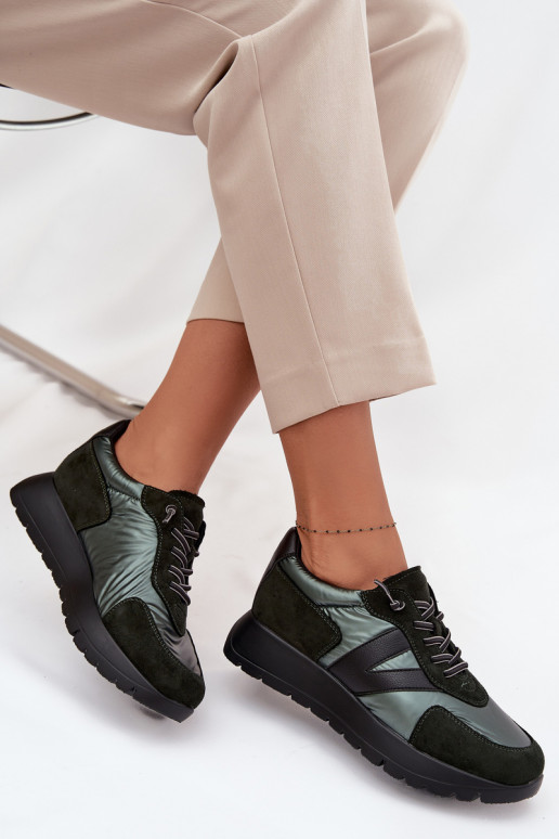  modeļa apavi  ar platformu Vinceza 58561 haki krāsas