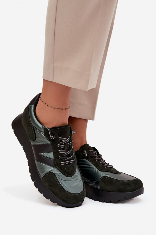  modeļa apavi  ar platformu Vinceza 58561 haki krāsas