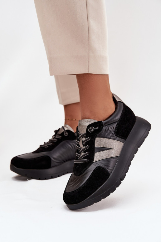  modeļa apavi  ar platformu Vinceza 58561 Melns