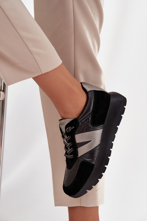  modeļa apavi  ar platformu Vinceza 58561 Melns