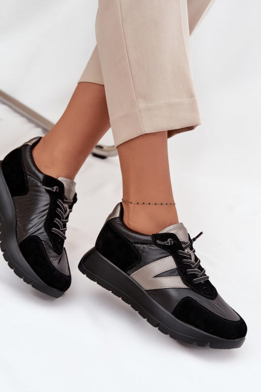  modeļa apavi  ar platformu Vinceza 58561 Melns