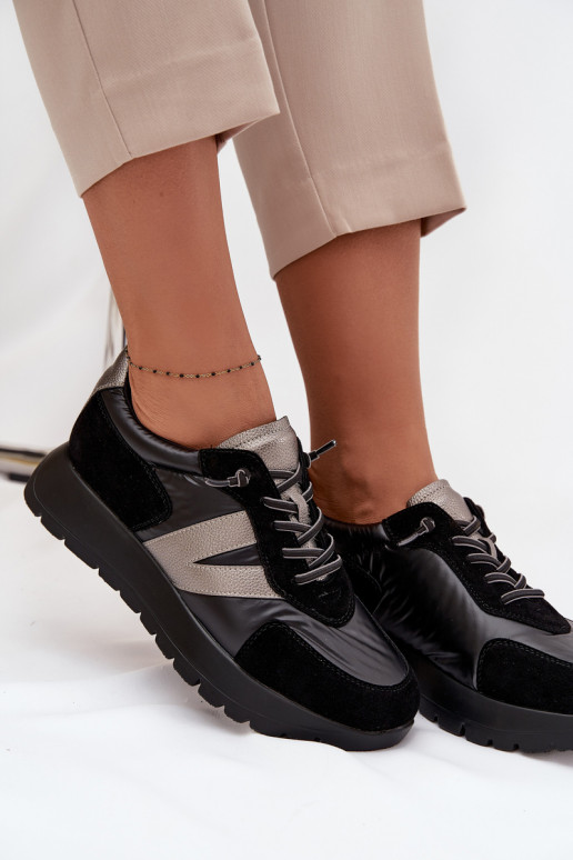  modeļa apavi  ar platformu Vinceza 58561 Melns