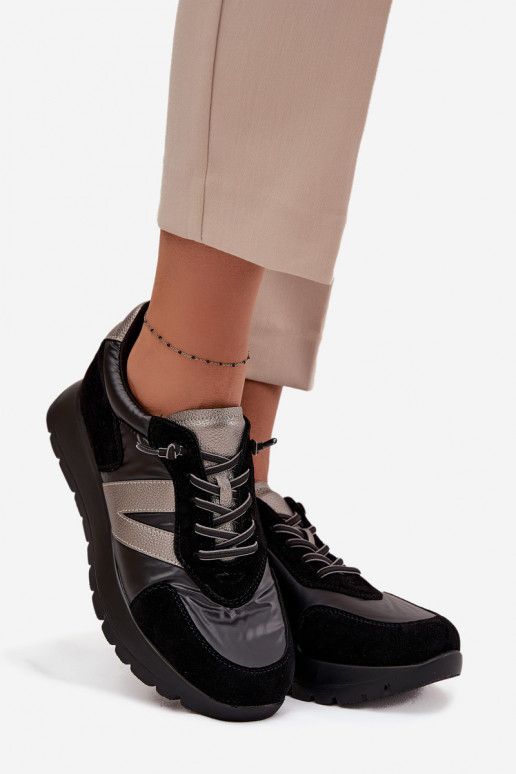  modeļa apavi  ar platformu Vinceza 58561 Melns