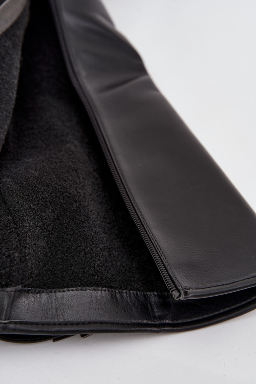 Sieviešu garie zābaki ar papēdi ar sprādzēm Vinceza 58589 Melns