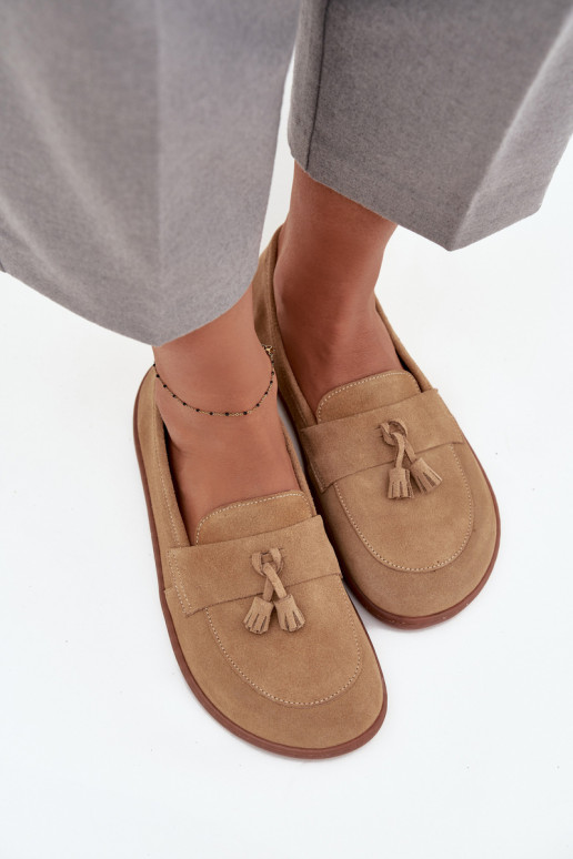 Zamšādas mokasīni Typu Barefoot Zazoo 322 smilšu krāsas   Zamšādas mokasīni Typu Barefoot Zazoo 322 smilšu krāsas