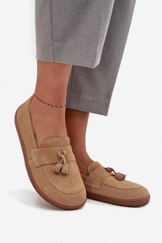 Zamšādas mokasīni Typu Barefoot Zazoo 322 smilšu krāsas   Zamšādas mokasīni Typu Barefoot Zazoo 322 smilšu krāsas