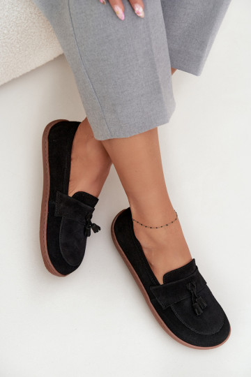 Zamšādas mokasīni Typu Barefoot Zazoo 322 Melns