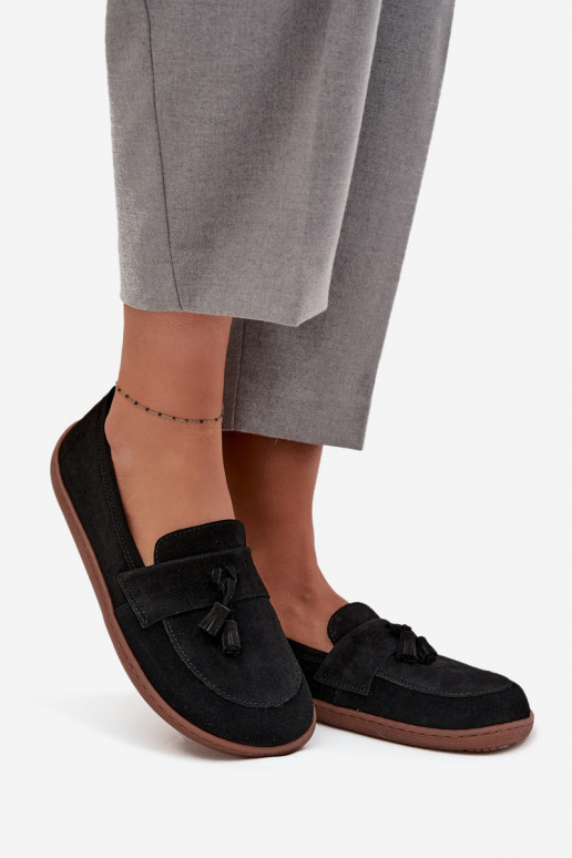 Zamšādas mokasīni Typu Barefoot Zazoo 322 Melns   Zamšādas mokasīni Typu Barefoot Zazoo 322 Melns