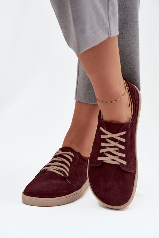 brīvā laika apavi Typu Barefoot Z Naturalnego Zamszu Zazoo 314 bordo krāsas