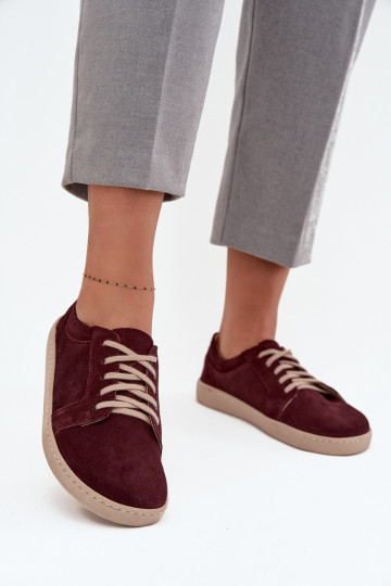 brīvā laika apavi Typu Barefoot Z Naturalnego Zamszu Zazoo 314 bordo krāsas 2