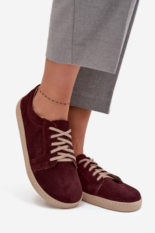 brīvā laika apavi Typu Barefoot Z Naturalnego Zamszu Zazoo 314 bordo krāsas