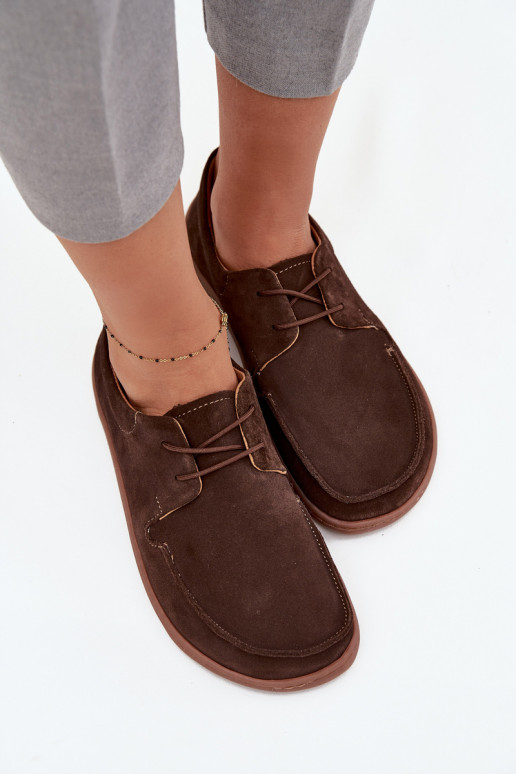 apavi  Typu Barefoot Z Naturalnego Zamszu Zazoo 327 Czekoladowe apavi  Typu Barefoot Z Naturalnego Zamszu Zazoo 327 Czekoladowe