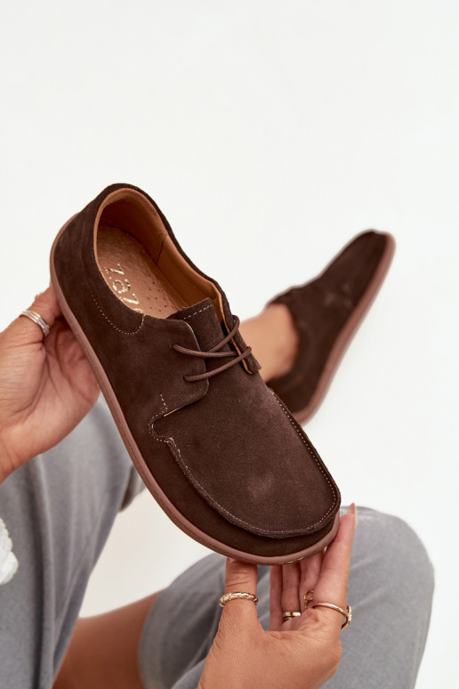 apavi  Typu Barefoot Z Naturalnego Zamszu Zazoo 327 Czekoladowe apavi  Typu Barefoot Z Naturalnego Zamszu Zazoo 327 Czekoladowe