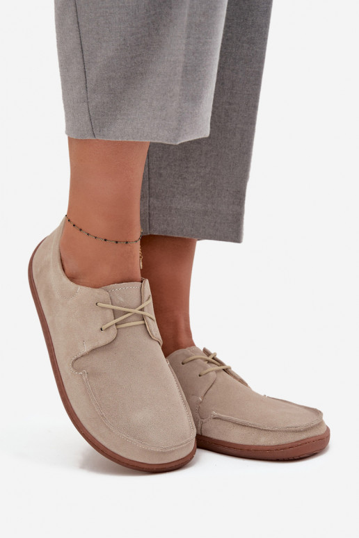 apavi  Typu Barefoot Z Naturalnego Zamszu Zazoo 327 Ziloņkaula krāsas apavi  Typu Barefoot Z Naturalnego Zamszu Zazoo 327 Ziloņkaula krāsas