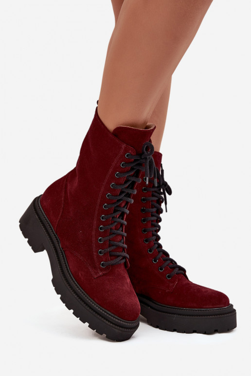 zābaki  Z Naturalnego zamšādas siltināti Zazoo 4213 bordo krāsas