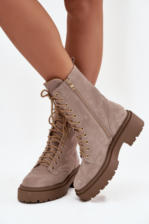 zābaki  Z Naturalnego zamšādas siltināti Zazoo 4213 smilšu krāsas