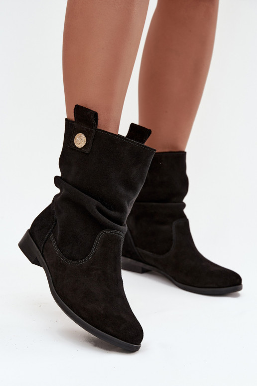 Zamšādas kurpes   siltināti Zazoo 4210 Melns   Zamšādas kurpes   siltināti Zazoo 4210 Melns