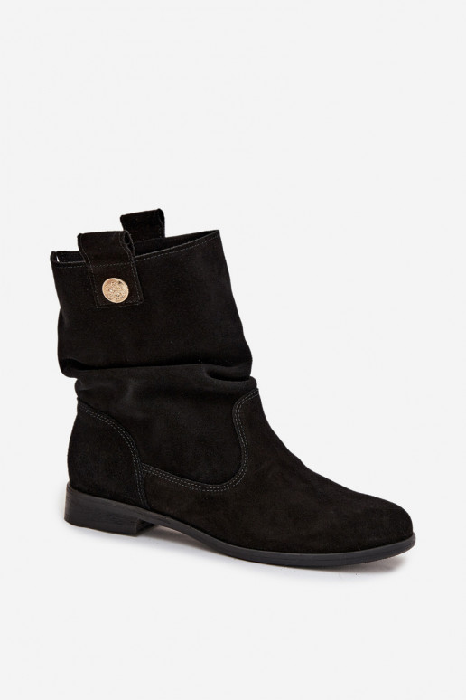 Zamšādas kurpes   siltināti Zazoo 4210 Melns   Zamšādas kurpes   siltināti Zazoo 4210 Melns