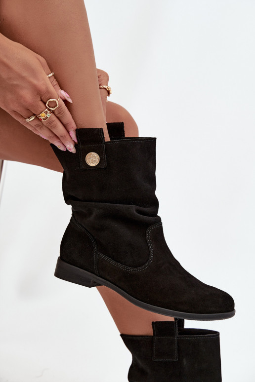 Zamšādas kurpes   siltināti Zazoo 4210 Melns   Zamšādas kurpes   siltināti Zazoo 4210 Melns