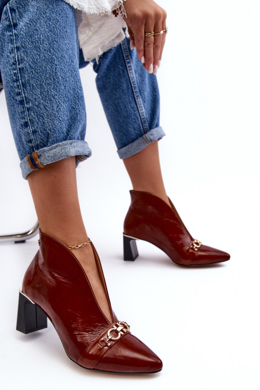 sieviešu zābaki ar papēdi  05262-02 brūnas krāsas