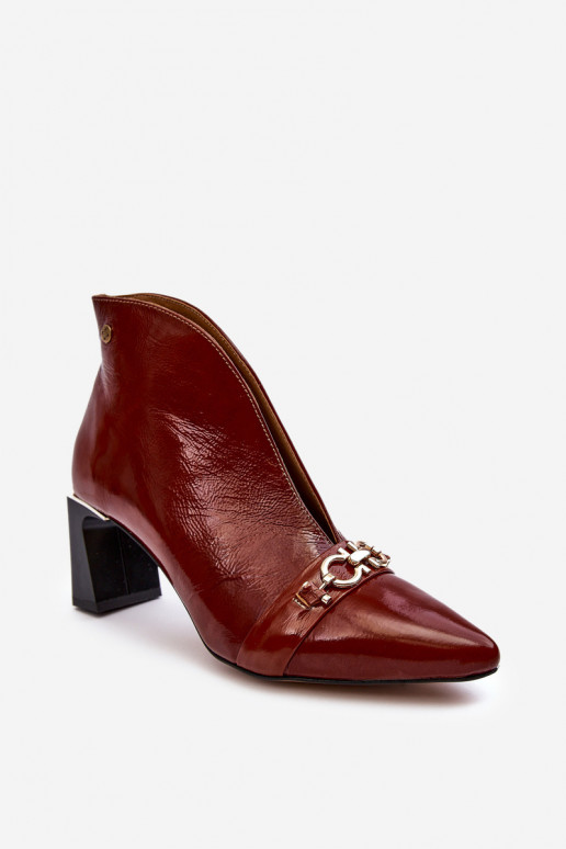 sieviešu zābaki ar papēdi  05262-02 brūnas krāsas