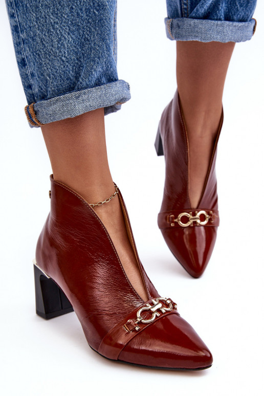 sieviešu zābaki ar papēdi  05262-02 brūnas krāsas