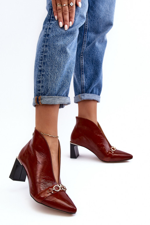 sieviešu zābaki ar papēdi  05262-02 brūnas krāsas