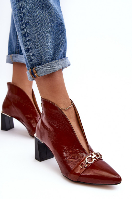 sieviešu zābaki ar papēdi  05262-02 brūnas krāsas