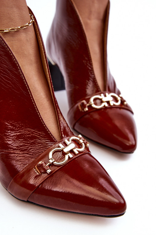 sieviešu zābaki ar papēdi  05262-02 brūnas krāsas