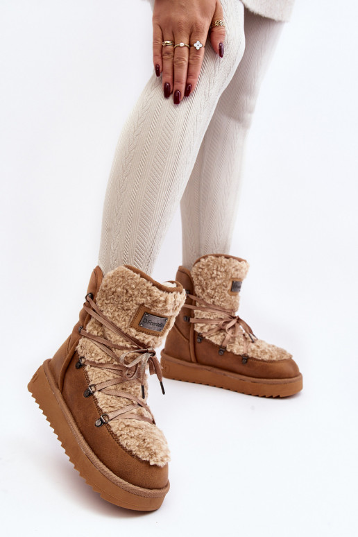 ūdensdrošs sniega apavi ar platformu  D.Franklin DFSH370004 brūnas krāsas